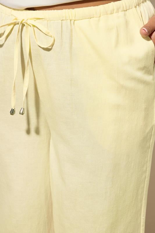 Evans YOURS Curve Butter Yellow Linen Culottes
