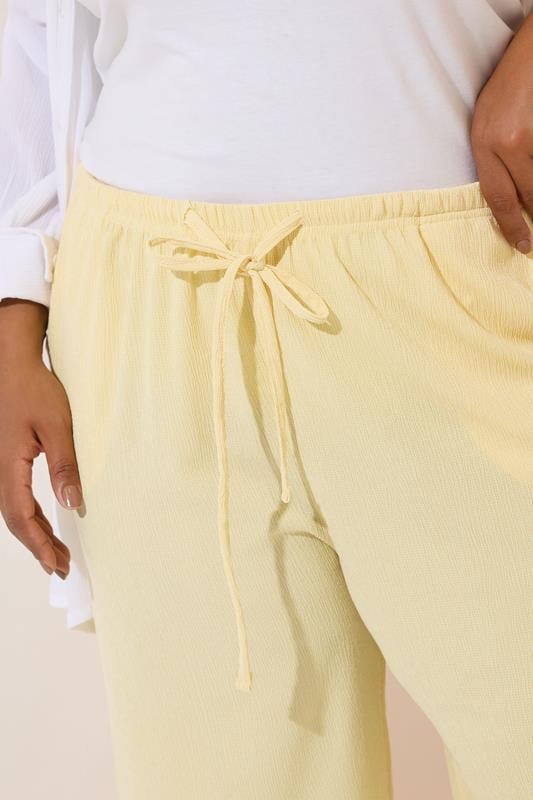 Evans YOURS Curve Butter Yellow Textured Culottes