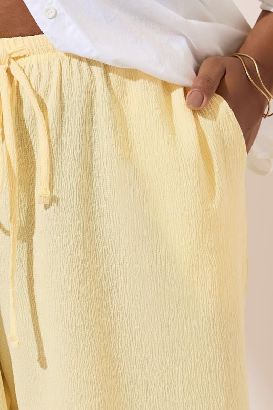 Evans YOURS Curve Butter Yellow Textured Shorts