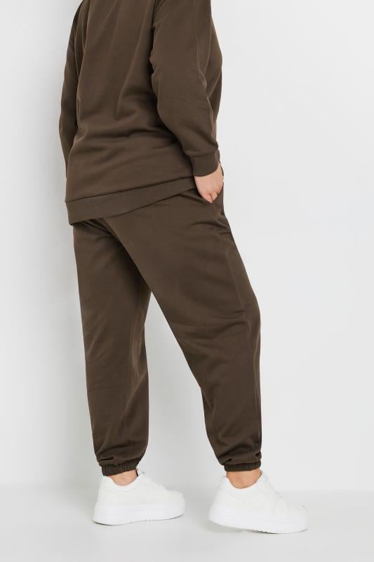Evans YOURS Curve Chocolate Brown Cuffed Joggers