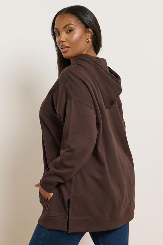 Evans YOURS Curve Chocolate Brown Hoodie