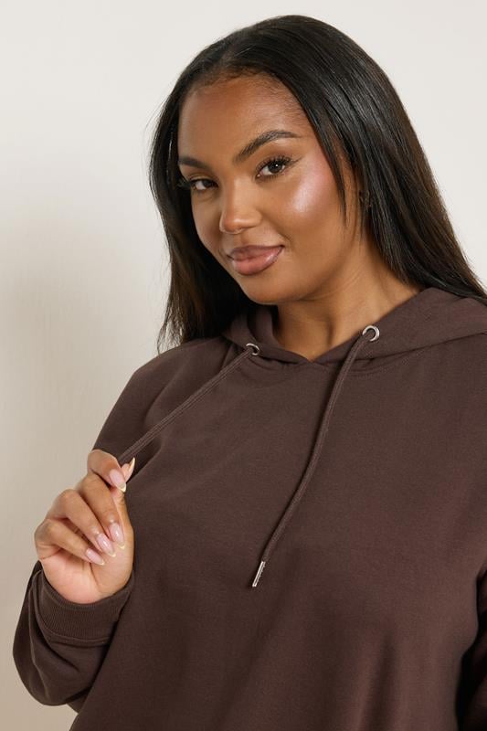 Evans YOURS Curve Chocolate Brown Hoodie
