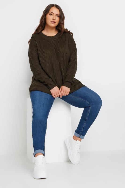 Evans YOURS Curve Chocolate Brown Knitted Jumper