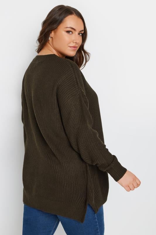 Evans YOURS Curve Chocolate Brown Knitted Jumper