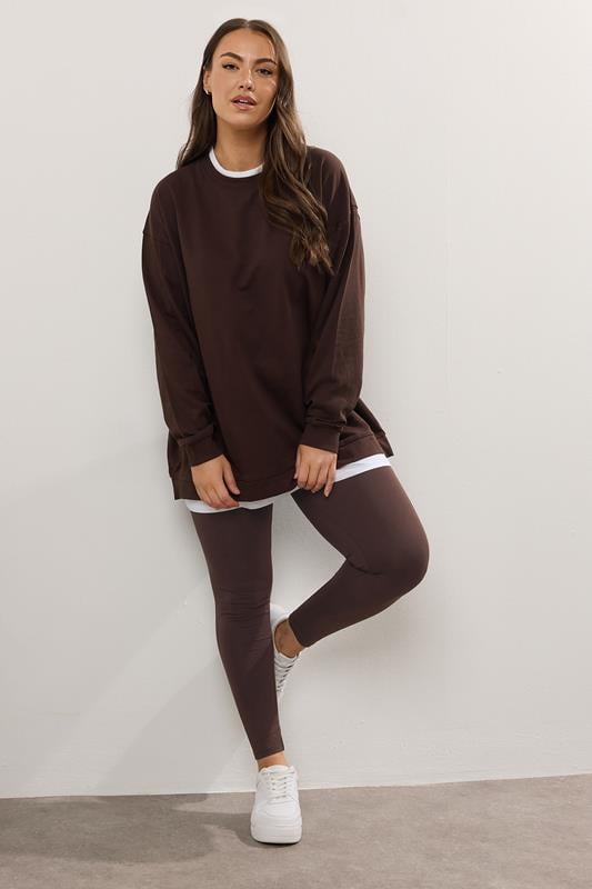 Evans YOURS Curve Chocolate Brown Leggings