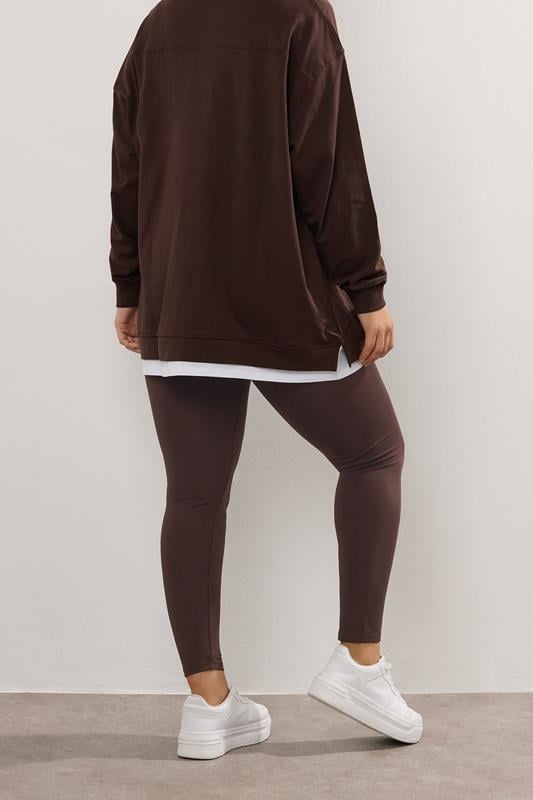 Evans YOURS Curve Chocolate Brown Leggings