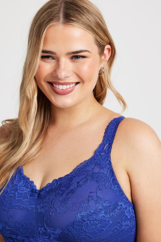 Evans YOURS Curve Cobalt Blue Lace Bra
