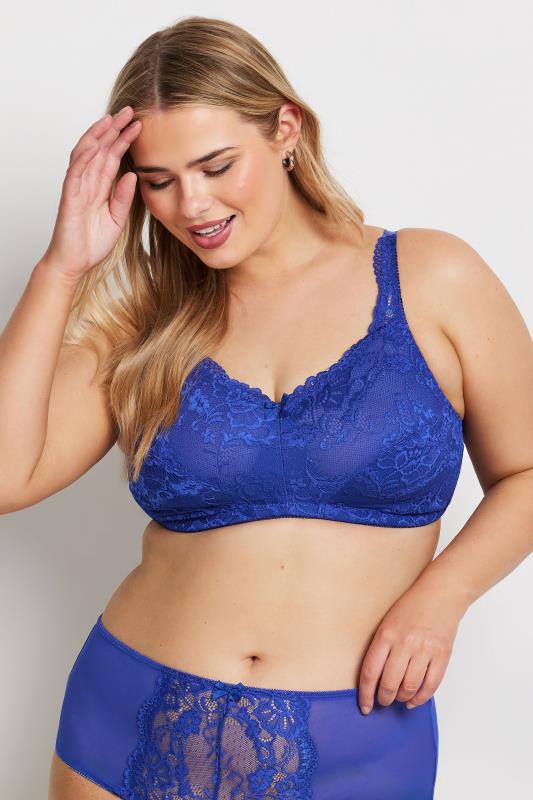 Evans YOURS Curve Cobalt Blue Lace Bra