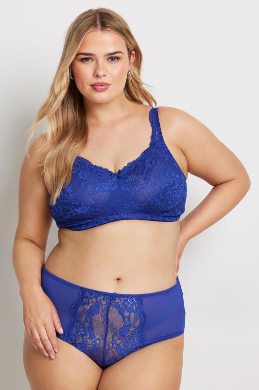 evans YOURS Curve Cobalt Blue Lace Bra