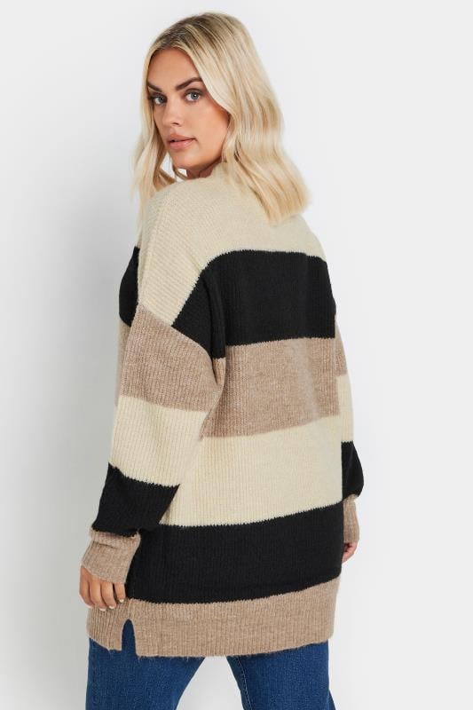 Evans YOURS Curve Cream Colourblock Knitted Jumper