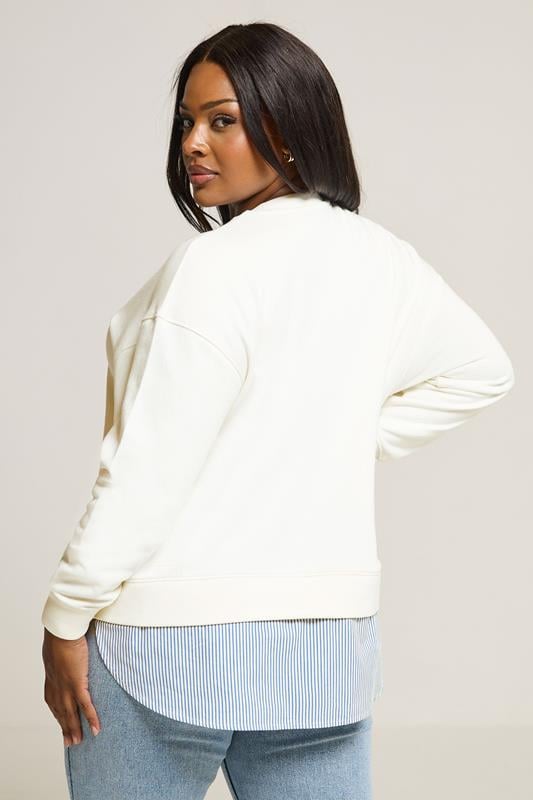 Evans YOURS Curve Cream 'Monaco' 2-In-1 Sweatshirt