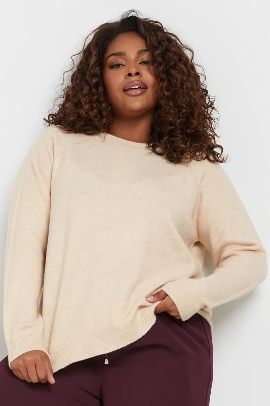 Evans YOURS Curve Cream Soft Touch Knitted Jumper