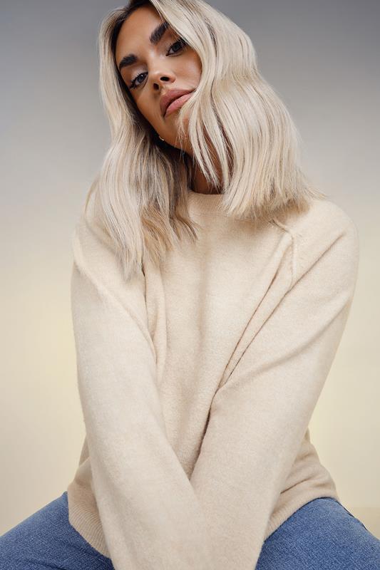evans YOURS Curve Cream Soft Touch Knitted Jumper