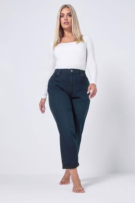 Evans YOURS Curve Dark Blue Boyfriend Jeans