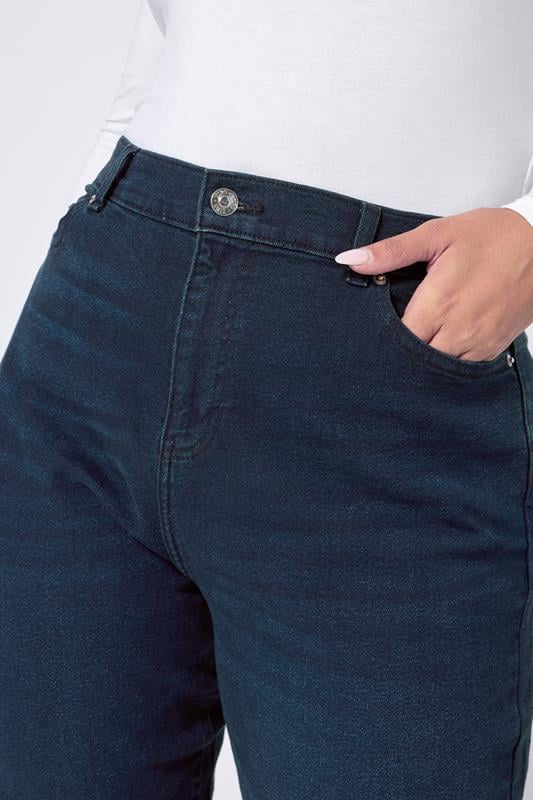 Evans YOURS Curve Dark Blue Boyfriend Jeans