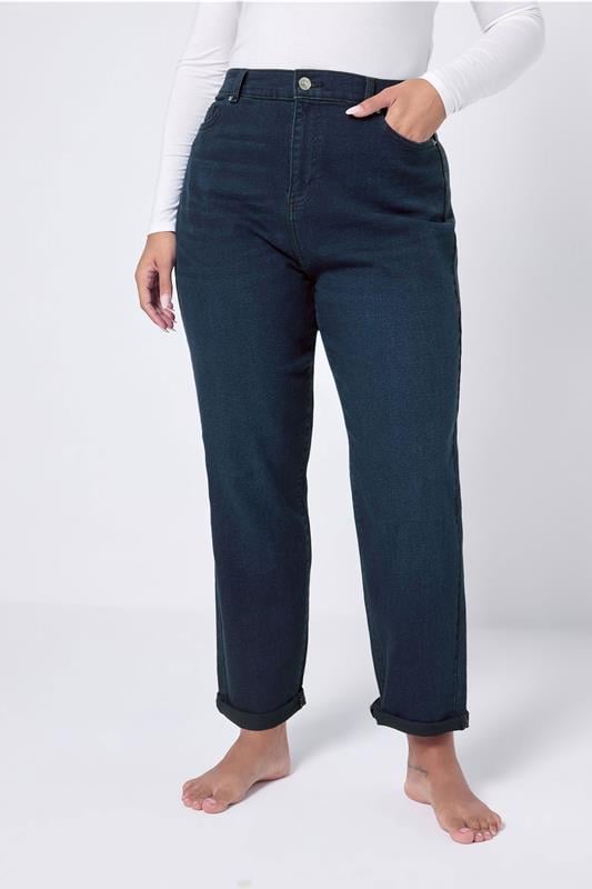evans YOURS Curve Dark Blue Boyfriend Jeans