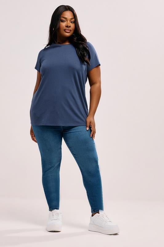 Evans YOURS Curve Dark Blue Core T-Shirt