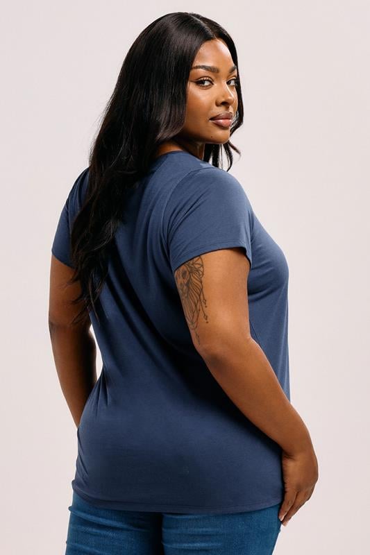 Evans YOURS Curve Dark Blue Core T-Shirt
