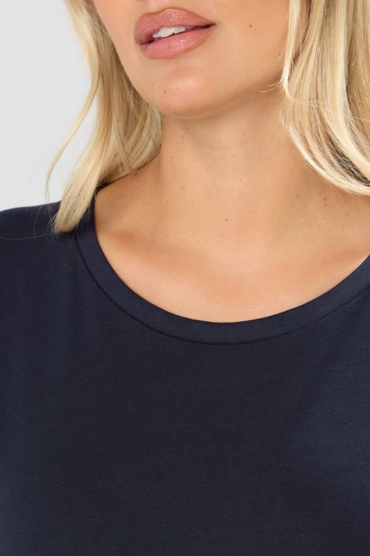 Evans YOURS Curve Dark Blue Short Sleeve T-Shirt