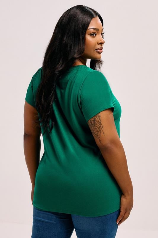 Evans YOURS Curve Dark Green Core T-Shirt