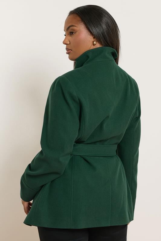 Evans YOURS Curve Dark Green Formal Wrap Coat