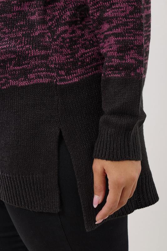 Evans YOURS Curve Dark Pink Colourblock Jumper