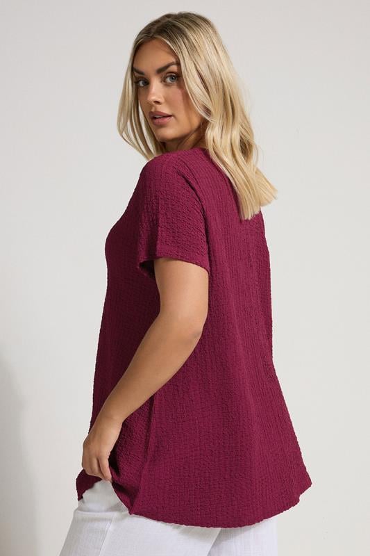 Evans YOURS Curve Dark Pink Textured Swing Top
