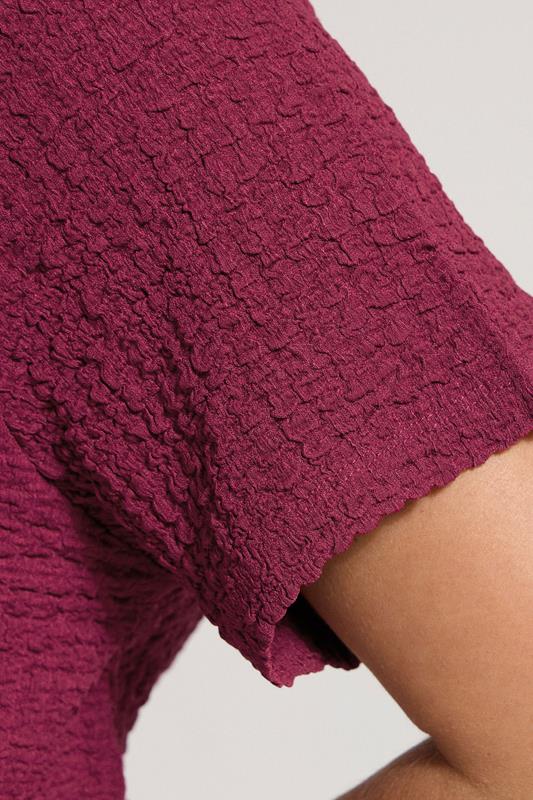 Evans YOURS Curve Dark Pink Textured Swing Top