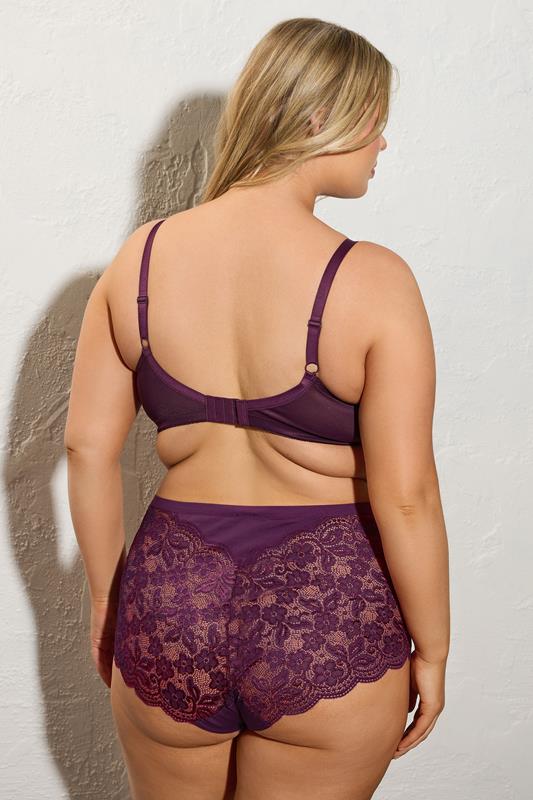 Evans YOURS Curve Dark Purple Lace Bra