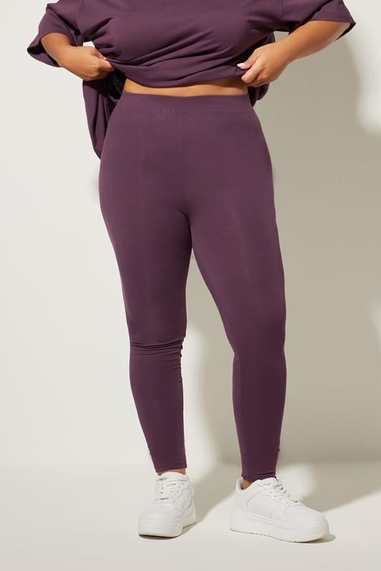evans YOURS Curve Dark Purple Leggings