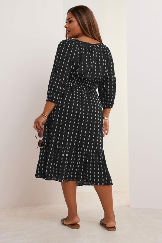 Evans YOURS Curve Dot Print Tie Front Midaxi Dress