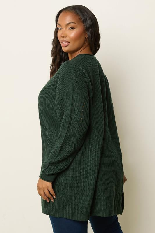 Evans YOURS Curve Forest Green Knitted Cardigan