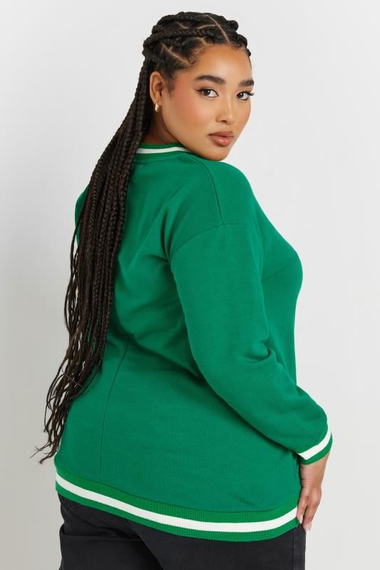 Evans YOURS Curve Green '96' Varsity Sweatshirt