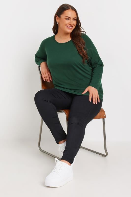 Evans YOURS Curve Green Essential Long Sleeve Top