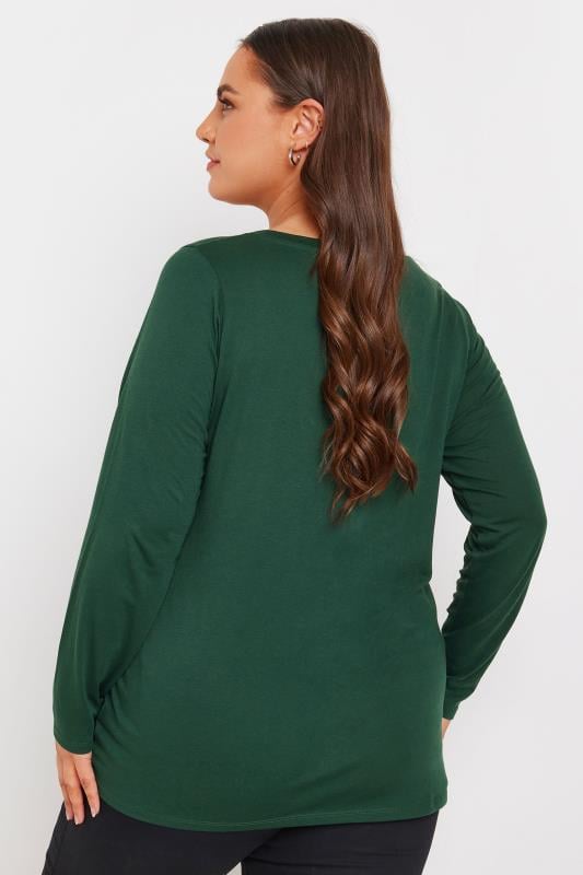 Evans YOURS Curve Green Essential Long Sleeve Top