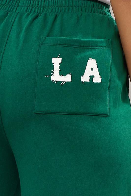 Evans YOURS Curve Green 'LA' Wide Leg Joggers