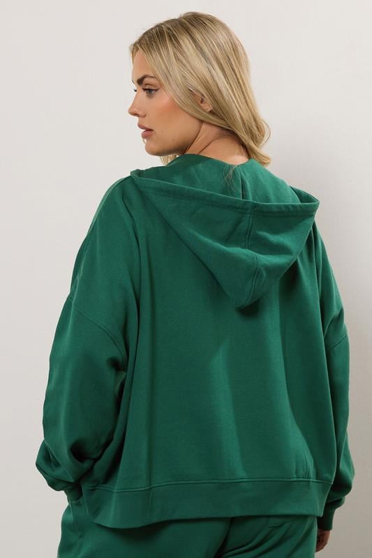 Evans YOURS Curve Green 'LA' Zip Hoodie