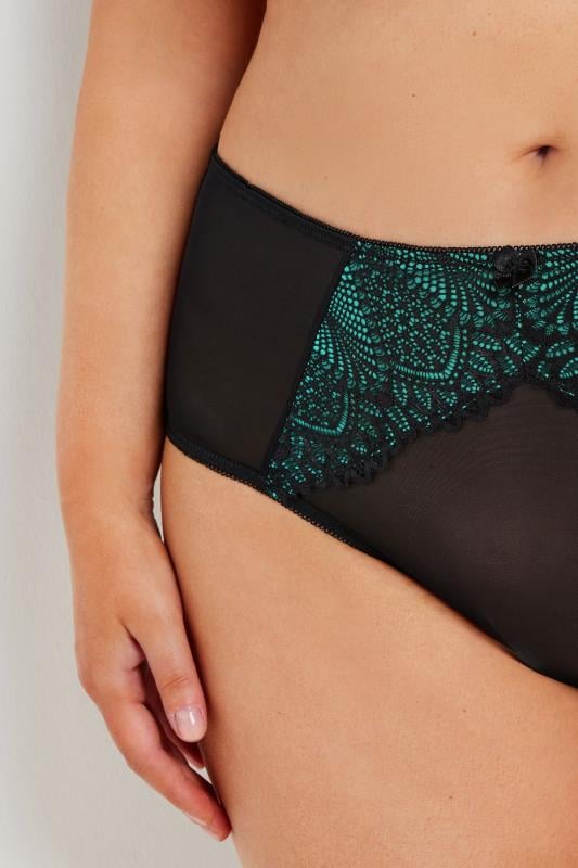 Evans YOURS Curve Green Lace Full Briefs