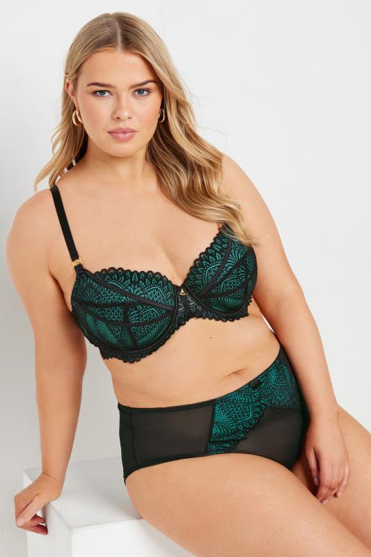Evans YOURS Curve Green Lace Padded T-Shirt Bra