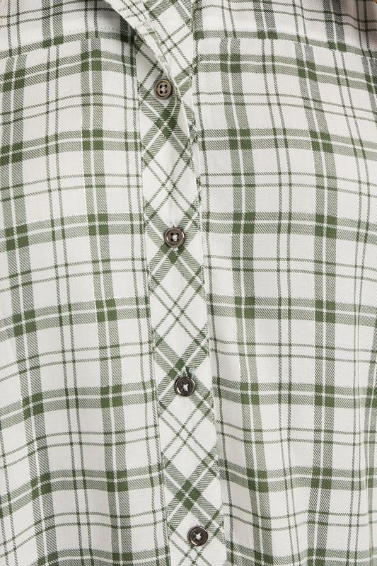 Evans YOURS Curve Green Metallic Check Print Shirt