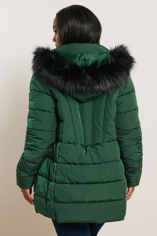 Evans Yours Curve Green Short Puffer Coat