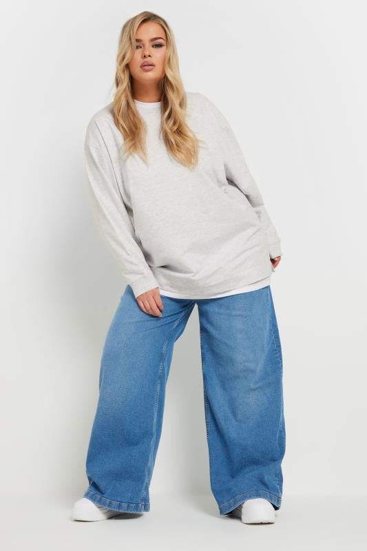 Evans YOURS Curve Grey 2-In-1 Jumper