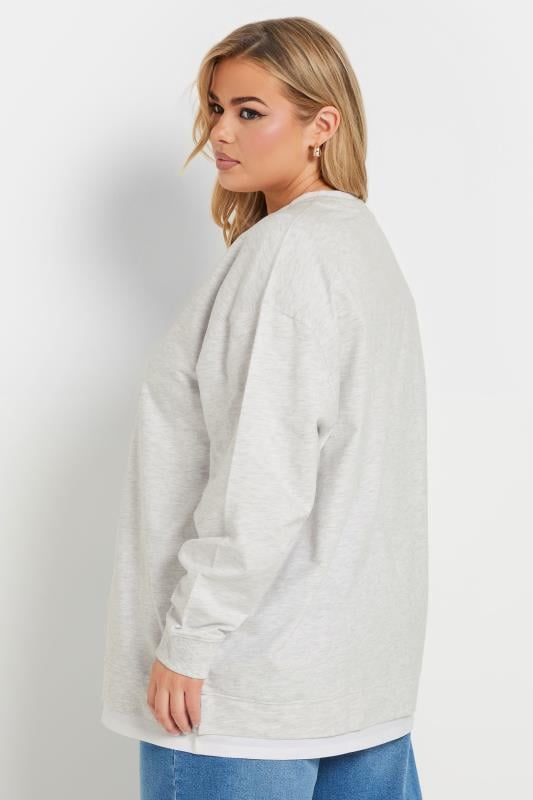 Evans YOURS Curve Grey 2-In-1 Jumper