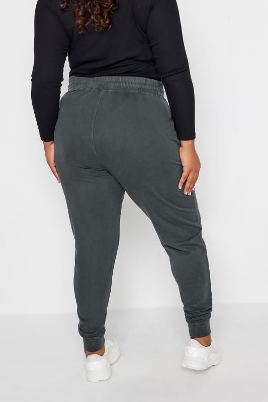 Evans YOURS Curve Grey Acid Wash Joggers