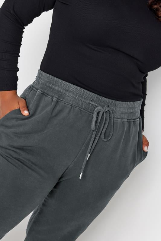 Evans YOURS Curve Grey Acid Wash Joggers
