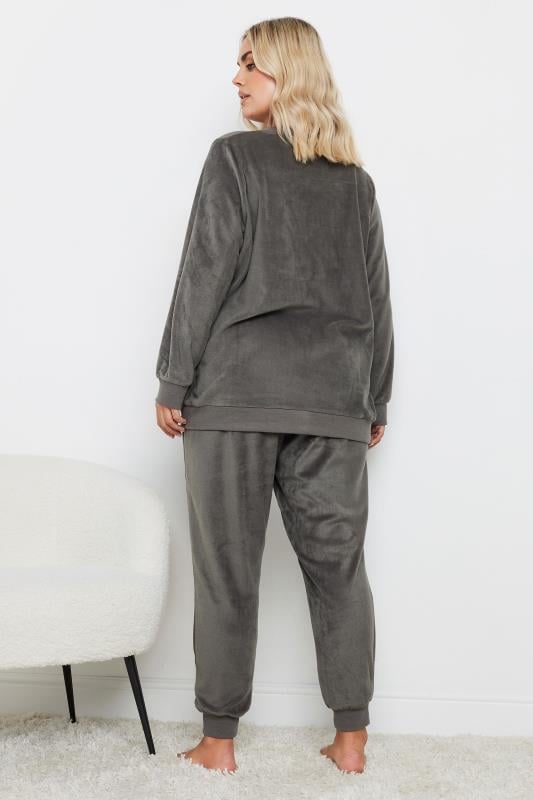 Evans YOURS Curve Grey 'And Relax' Slogan Lounge Set