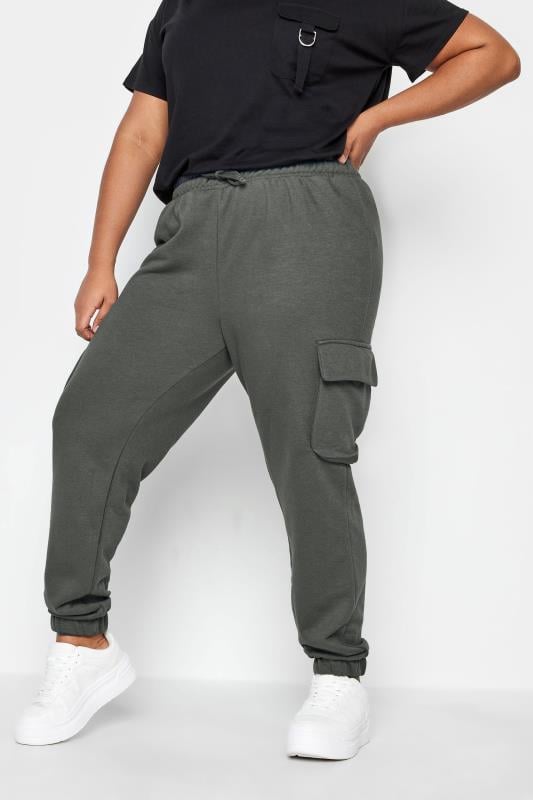 Evans YOURS Curve Grey Cargo Joggers
