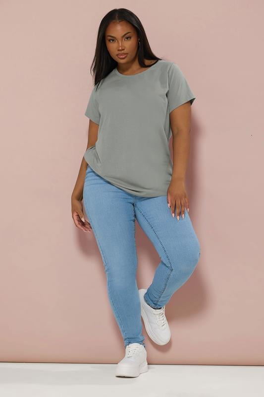 Evans YOURS Curve Grey Core T-Shirt