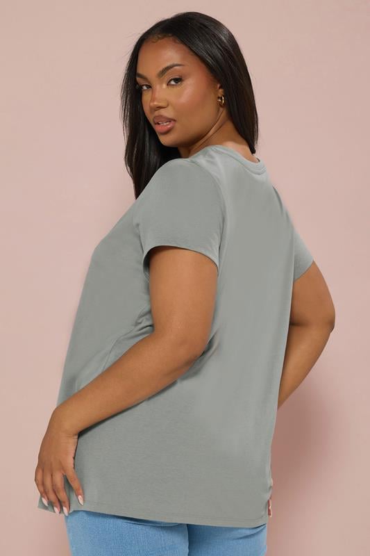 Evans YOURS Curve Grey Core T-Shirt
