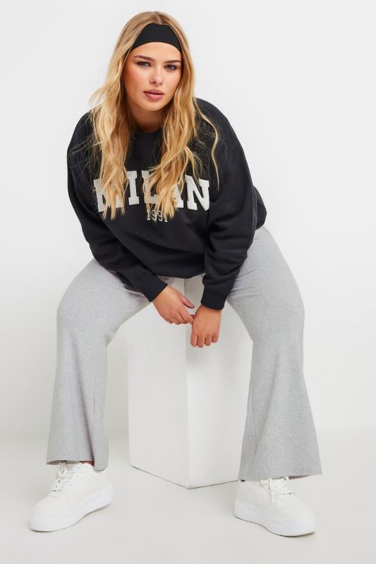 Evans YOURS Curve Grey Flared Yoga Pants